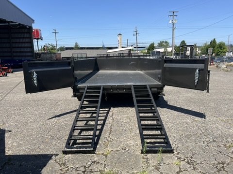 MAXX-D 7x14 14K DJX I-Beam Dump 24" Solid Sides MAXX-D Trailer DJX-7X14-14K-24