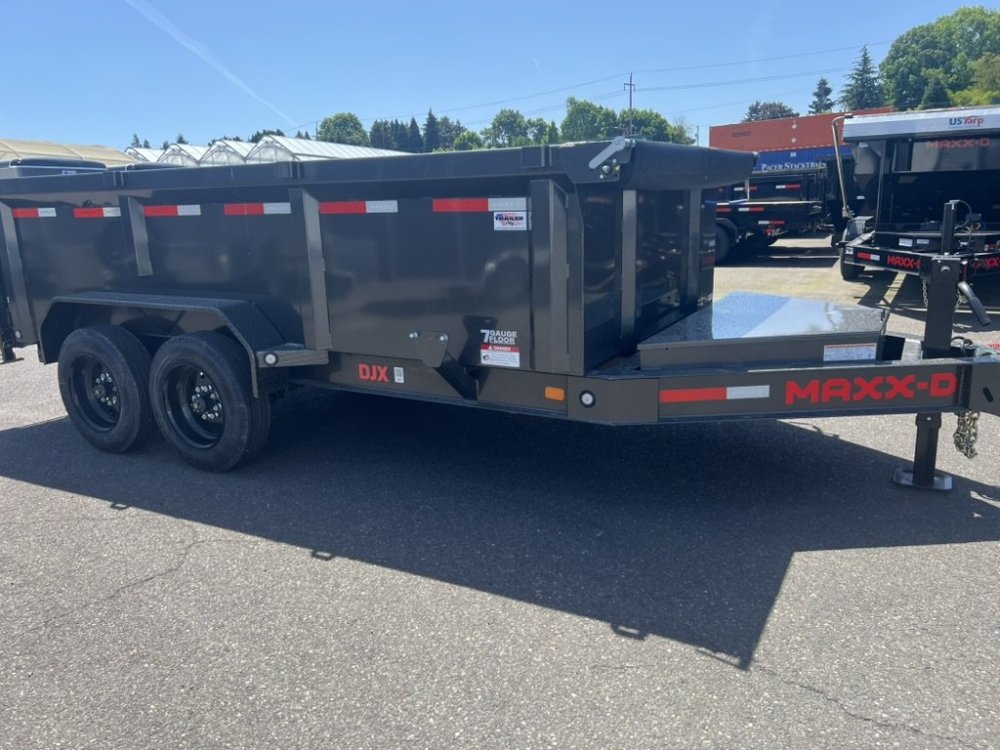 MAXX-D 7x14 14K DJX I-Beam Dump 36" Solid Sides MAXX-D Trailer DJX-7X14-14K-36