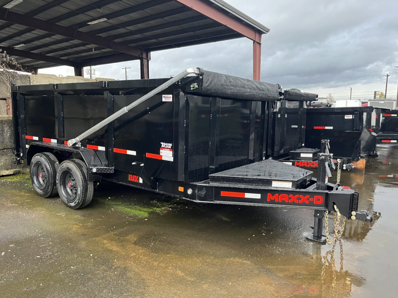 MAXX-D 7x14 14K DJX I-Beam Dump 48" Solid Sides MAXX-D Trailer DJX-7X14-14K-48