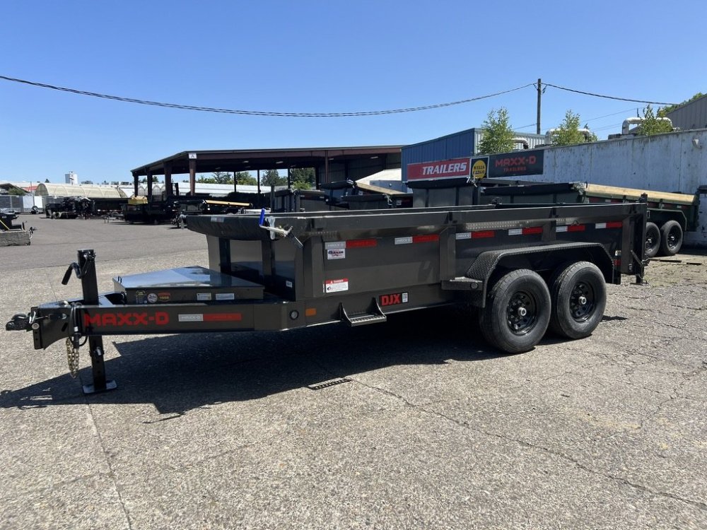 MAXX-D 7x14 15.4K DJX I-Beam Dump 24" Solid Sides MAXX-D Trailer DJX-7X14-15.4K-24