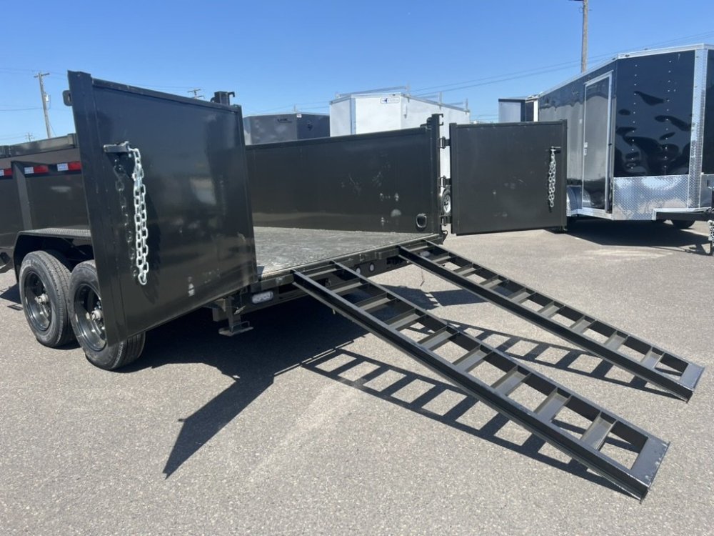 MAXX-D 7x14 17.5K DJX I-Beam Dump 36" Solid Sides MAXX-D Trailer DJX-7X14-17.5K-36