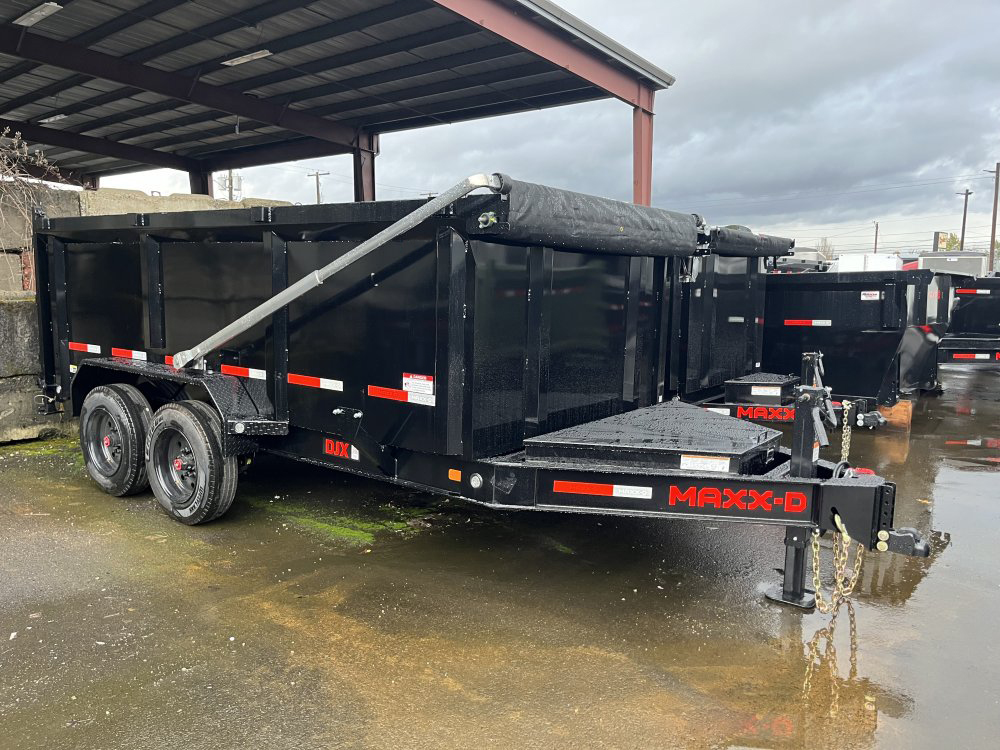 MAXX-D 7x16 14K DJX I-Beam Dump 48" Solid Sides MAXX-D Trailer DJX-7X16-14K-48