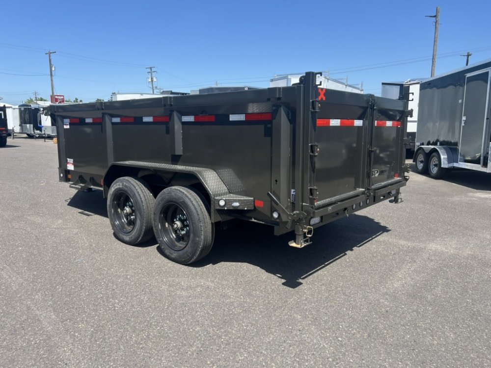 MAXX-D 7x16 17.5K DJX I-Beam Dump 36" Solid Sides MAXX-D Trailer DJX-7X16-17.5K-36