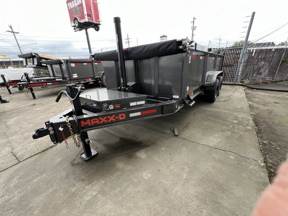 MAXX-D 7x16 17.5K DTX Telescopic Dump Trailer 36" Solid Sides Trailer DTX-7X16-17.5K-36
