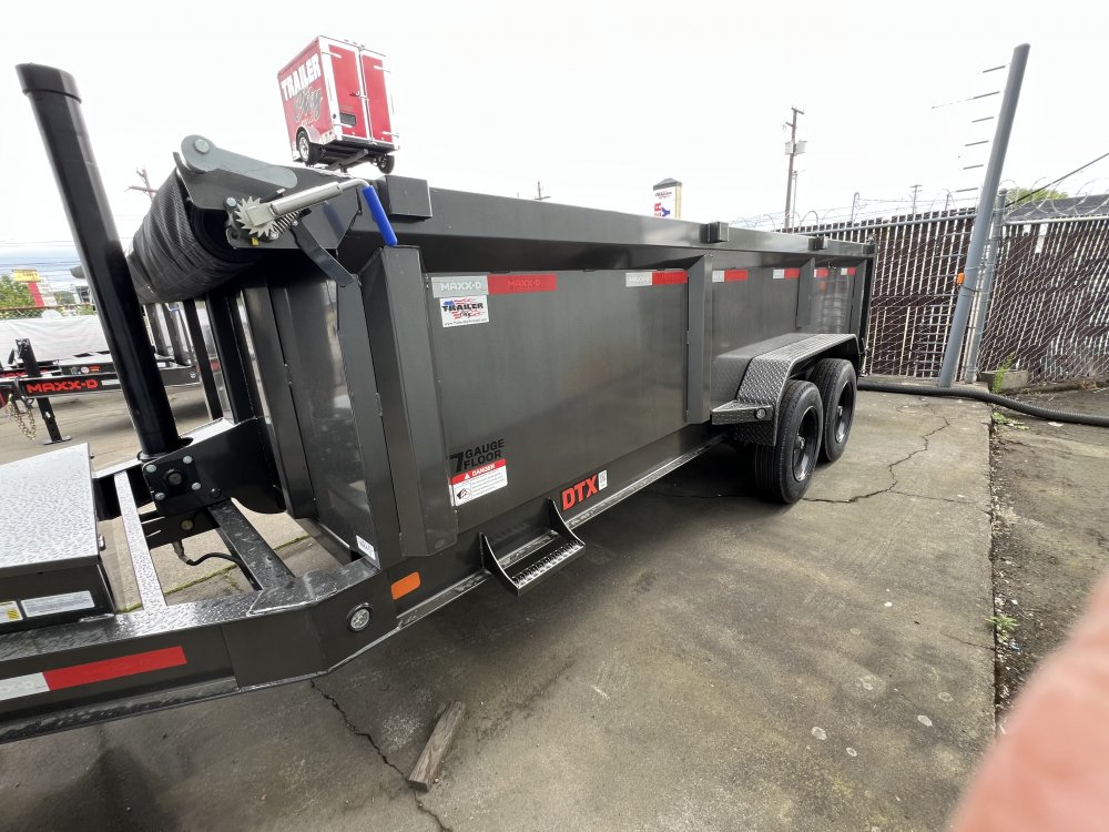 MAXX-D 7x16 17.5K DTX Telescopic Dump Trailer 36" Solid Sides MAXX-D Trailer DTX-7X16-17.5K-36