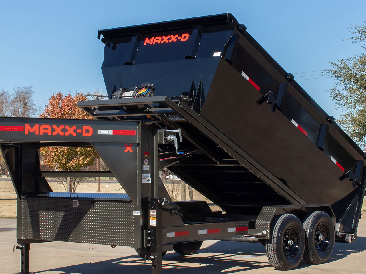 MAXX-D 7x14 17.5K ROX Gooseneck Roll-Off Dumpster Trailer MAXX-D Trailer ROX-7X14-17.5K-GN