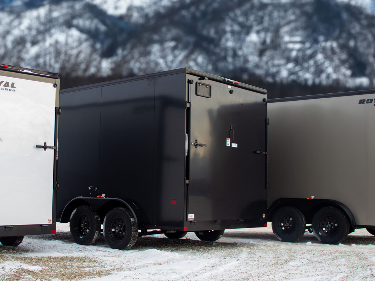 Southland 7 x 16 +2 V-Nose 7K Black Out Cargo Trailer w/Rear Ramp Door Southland Trailer LCHT35-718V-86 R RVD ALM BOP