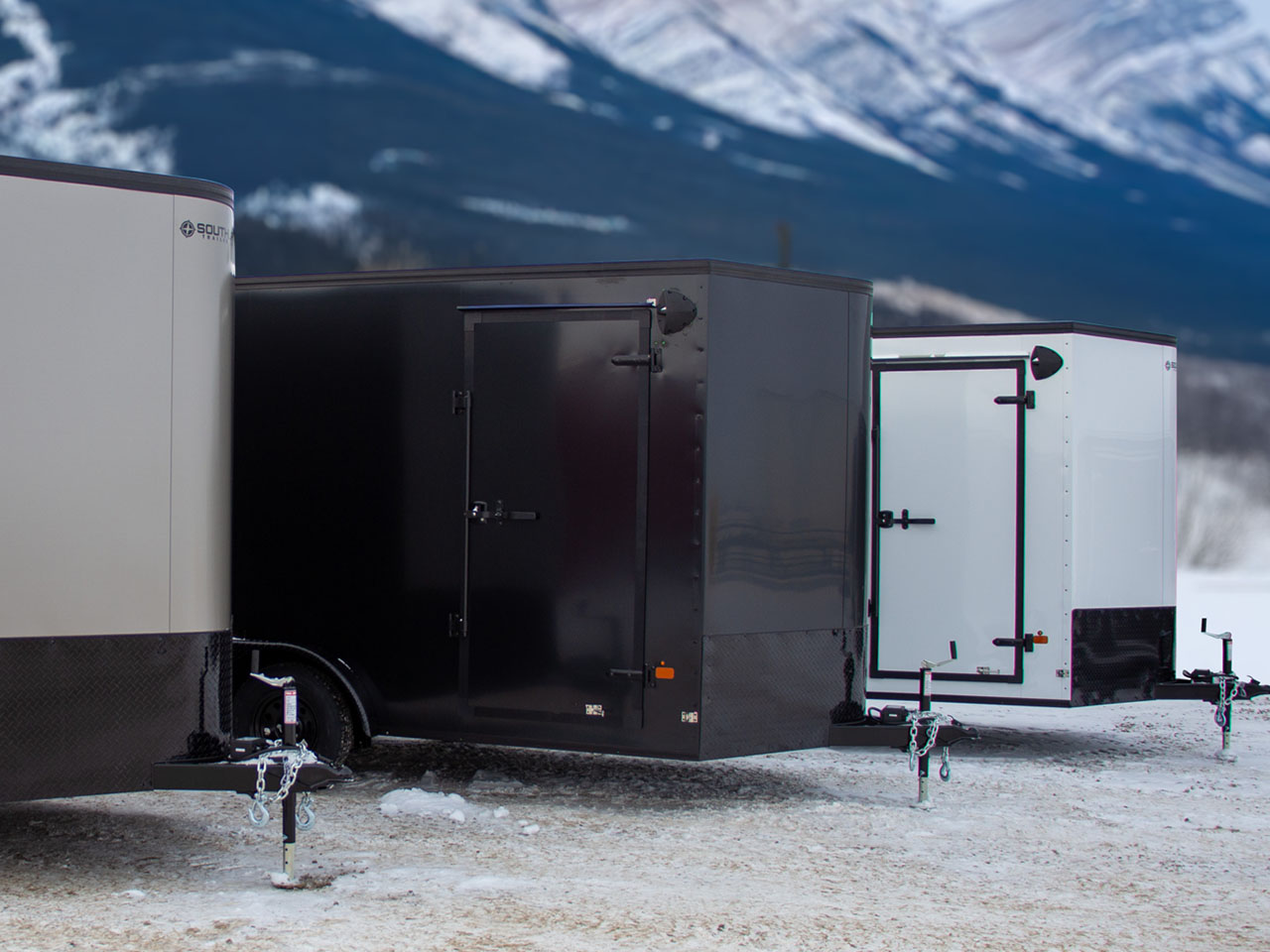 Southland 7 x 16 +2 V-Nose 7K Black Out Cargo Trailer w/Rear Ramp Door Southland Trailer LCHT35-718V-86 R RVD ALM BOP