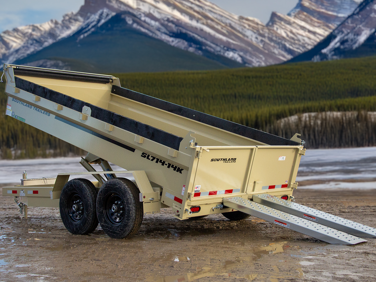Southland 7x14 14K Dump Trailer - Sandstone Southland Trailer SL714-14K - SANDSTONE