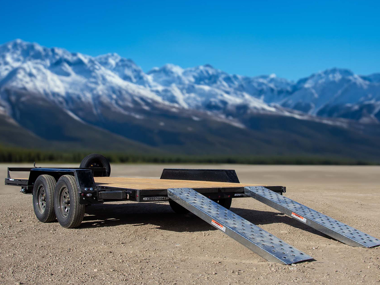 Southland 7 x 14 7K Straight Deck Equipment Trailer - Slide In Ramps Southland Trailer 16519 LBAT35-14 BLK SIR