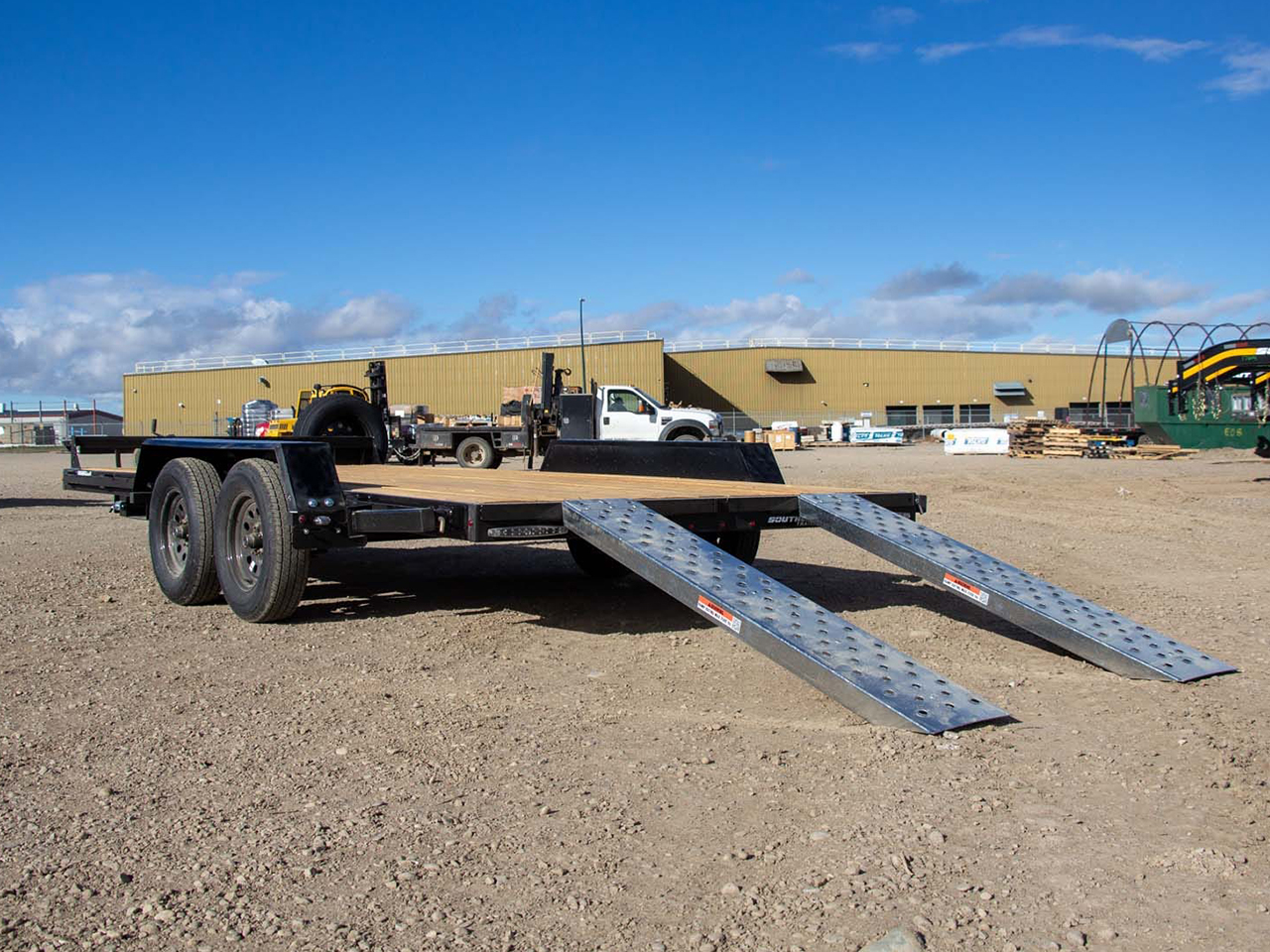 Southland 7 x 14 7K Straight Deck Equipment Trailer - Slide In Ramps Southland Trailer 16519 LBAT35-14 BLK SIR