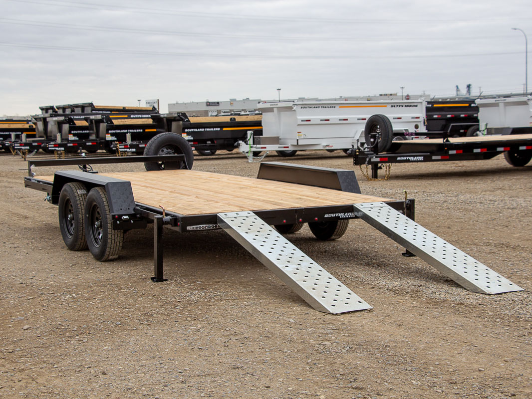 Southland 7 x 16 7K Straight Deck Equipment Trailer - Slide In Ramps Southland Trailer 93958 LBAT35-16 BLK SIR