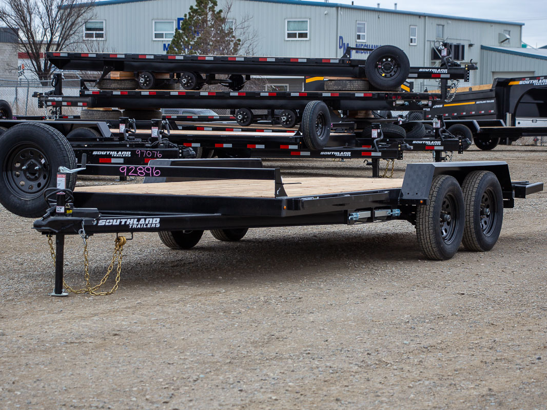 Southland 7 x 16 7K Straight Deck Equipment Trailer - Slide In Ramps Southland Trailer 93958 LBAT35-16 BLK SIR