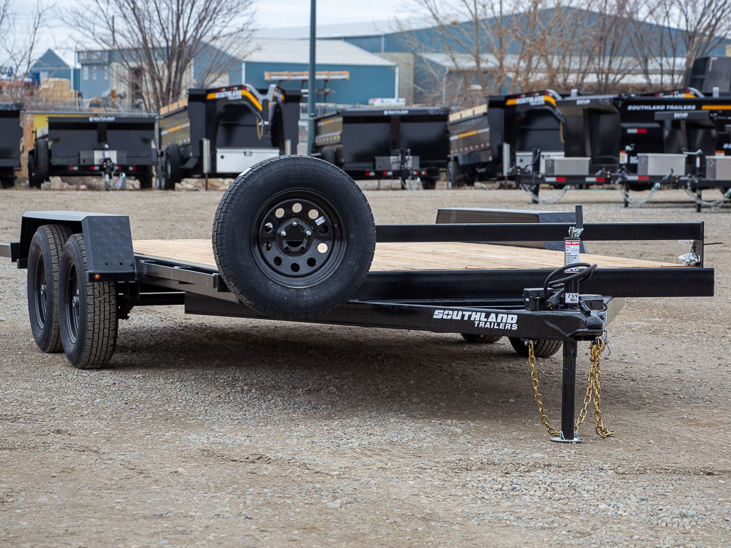 Southland 7 x 16 7K Straight Deck Equipment Trailer - Slide In Ramps Southland Trailer 93958 LBAT35-16 BLK SIR