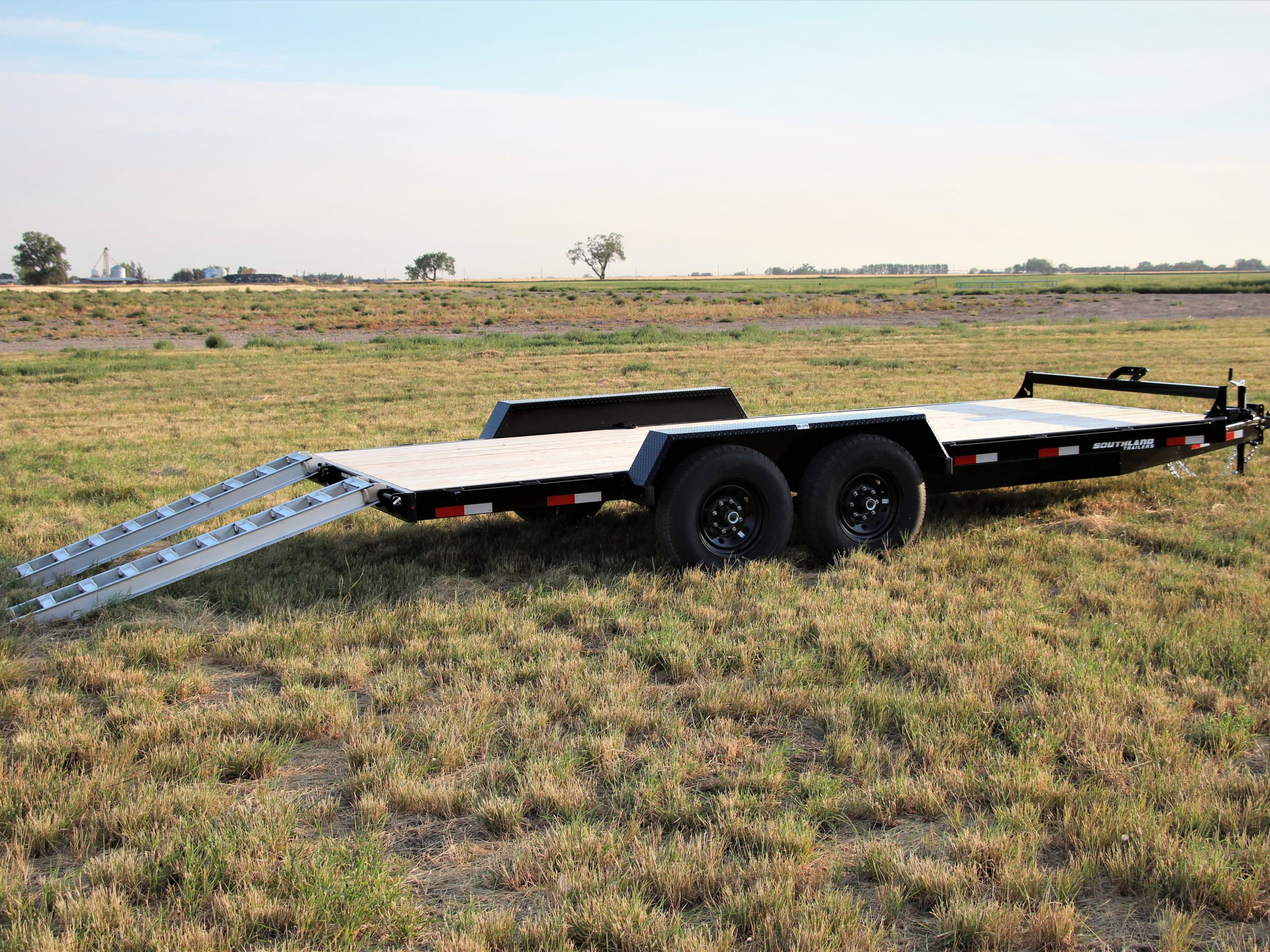 Southland 7 x 20  14K  Straight Deck Equipment Trailer - Slide in Ramps Southland Trailer 96309 LBAT7-20 BLK SIR