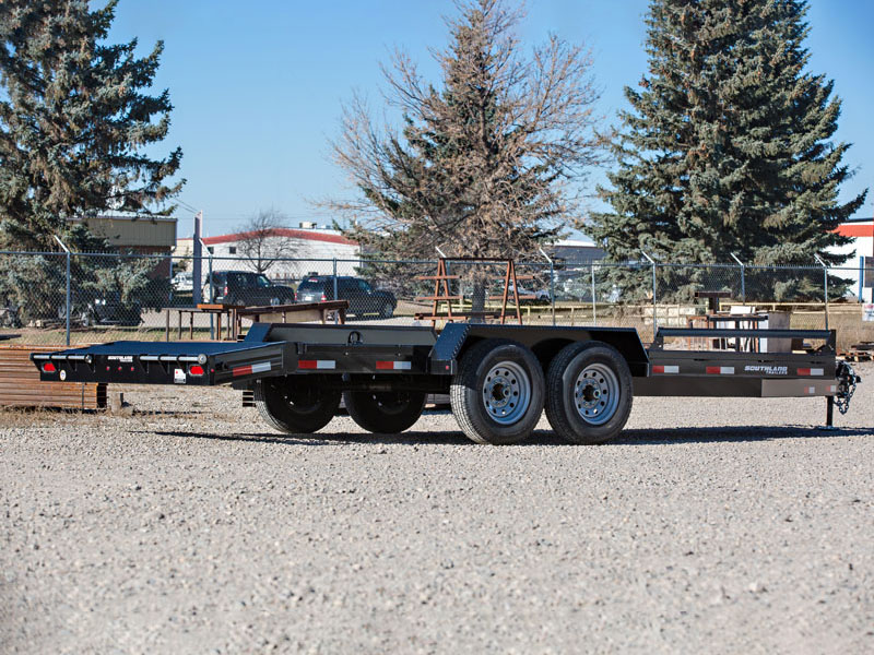 Southland 7 x 20 10K Straight Deck Equipment Trailer - Beavertail - Slide In Ramps Southland Trailer 96332 LBAT52-20 BT BLK SIR
