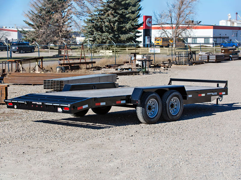 Southland 7 x 20 10K Straight Deck Equipment Trailer - Beavertail - Slide In Ramps Southland Trailer 96332 LBAT52-20 BT BLK SIR