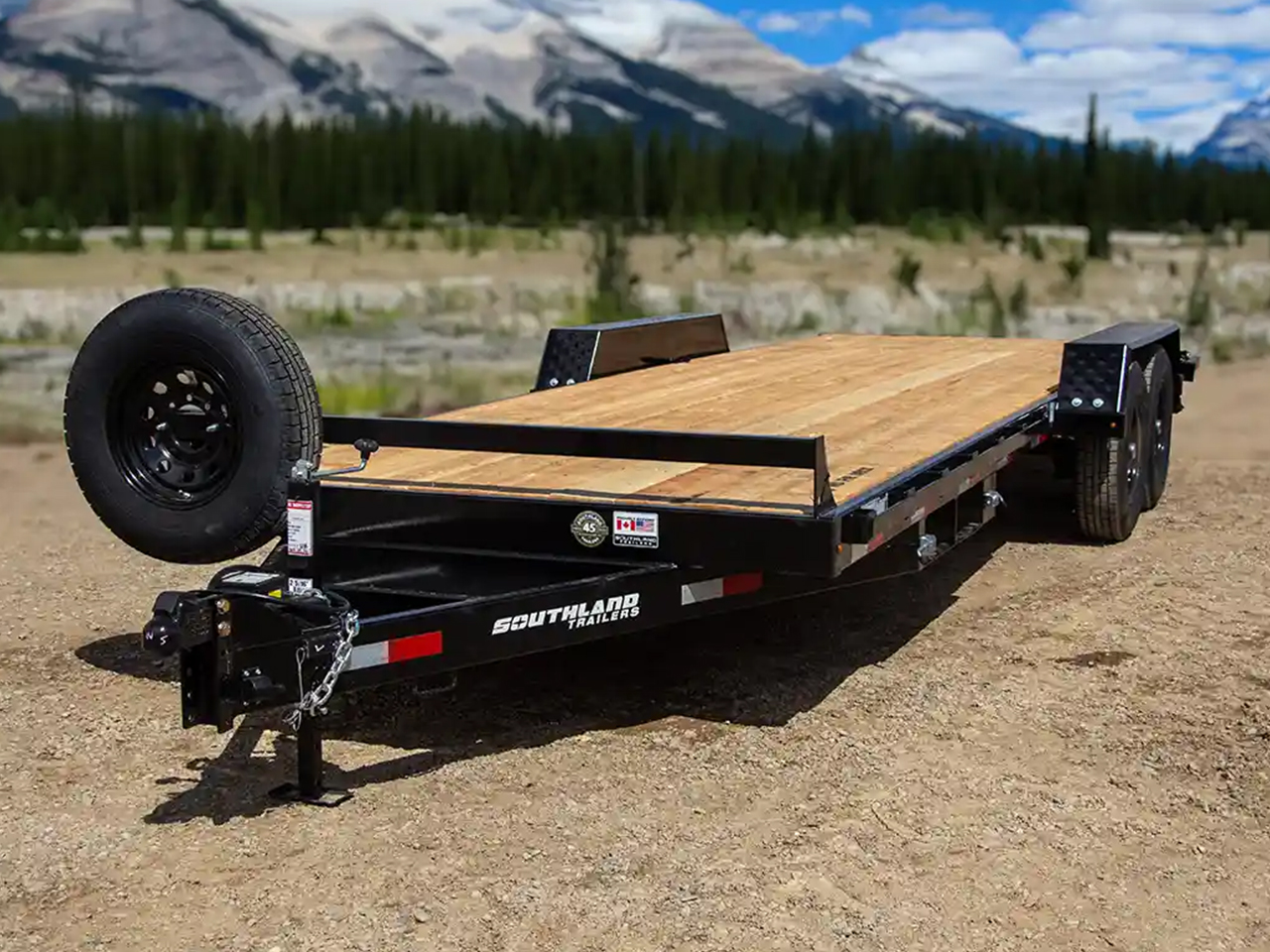 Southland 7 x 20 14K Straight Deck Equipment Trailer - Beavertail - Slide In Ramps Southland Trailer 96316 LBAT7-20 BT BLK SIR