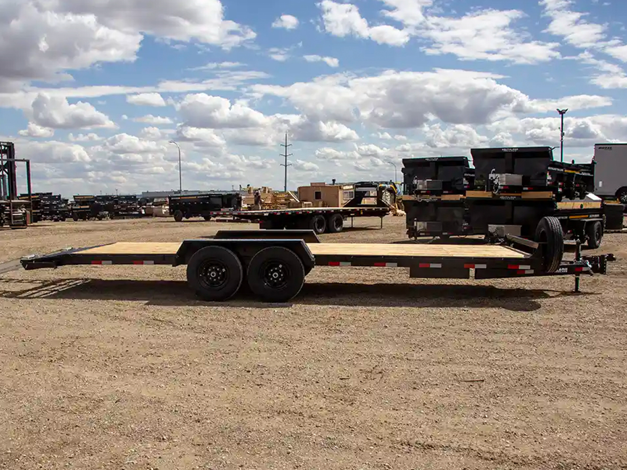 Southland 7 x 20 14K Straight Deck Equipment Trailer - Beavertail - Slide In Ramps Southland Trailer 96316 LBAT7-20 BT BLK SIR