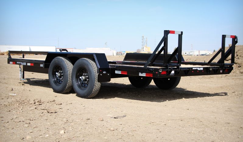 Southland 7 x 18 14K Straight Deck Equipment Trailer - Beavertail - Fold Up Ramps Southland Trailer 96723 LBAT7-18 BT BLK FUR