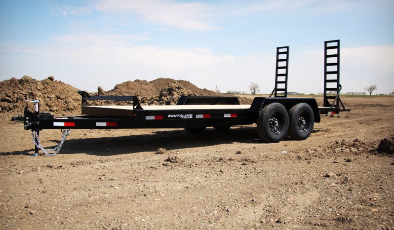 Southland 7 x 18 14K Straight Deck Equipment Trailer - Beavertail - Fold Up Ramps Southland Trailer 96723 LBAT7-18 BT BLK FUR