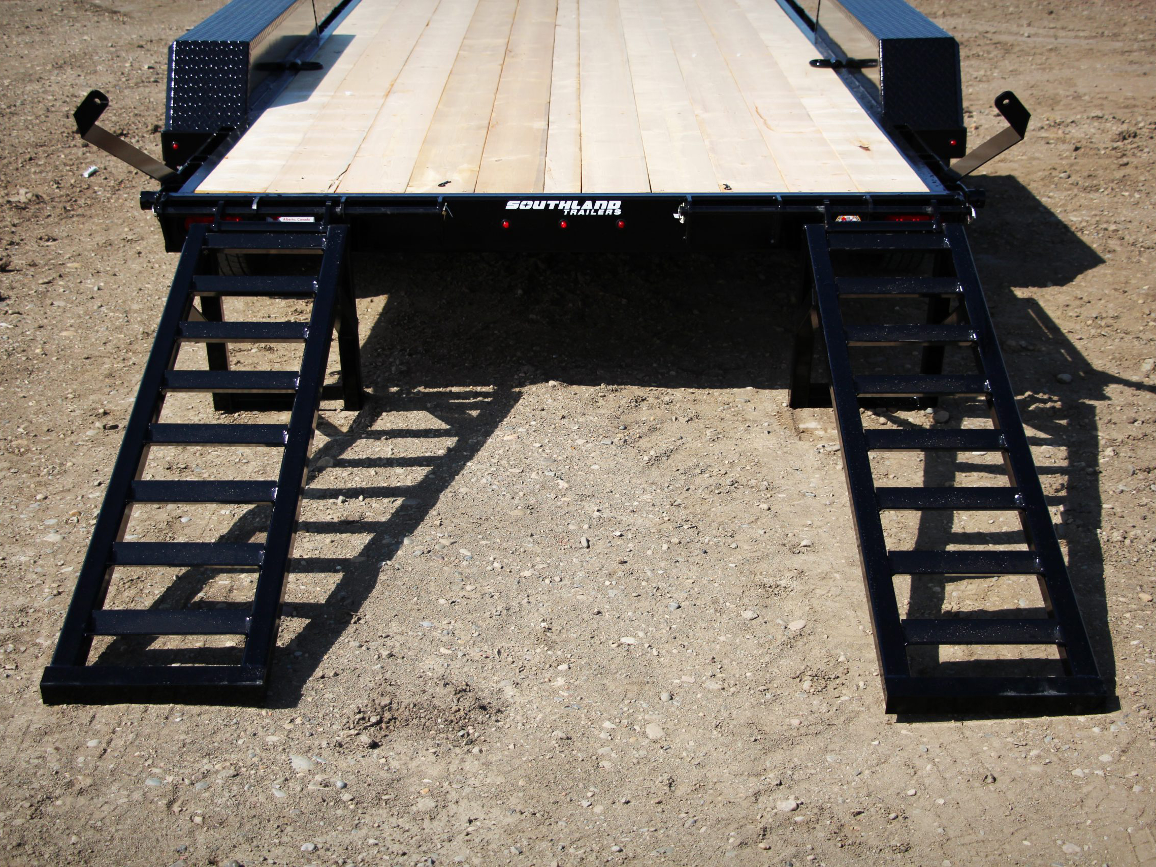 Southland 7 x 18 14K Straight Deck Equipment Trailer - Fold Up Ramps Southland Trailer 88302 LBAT7-18 BLK FUR