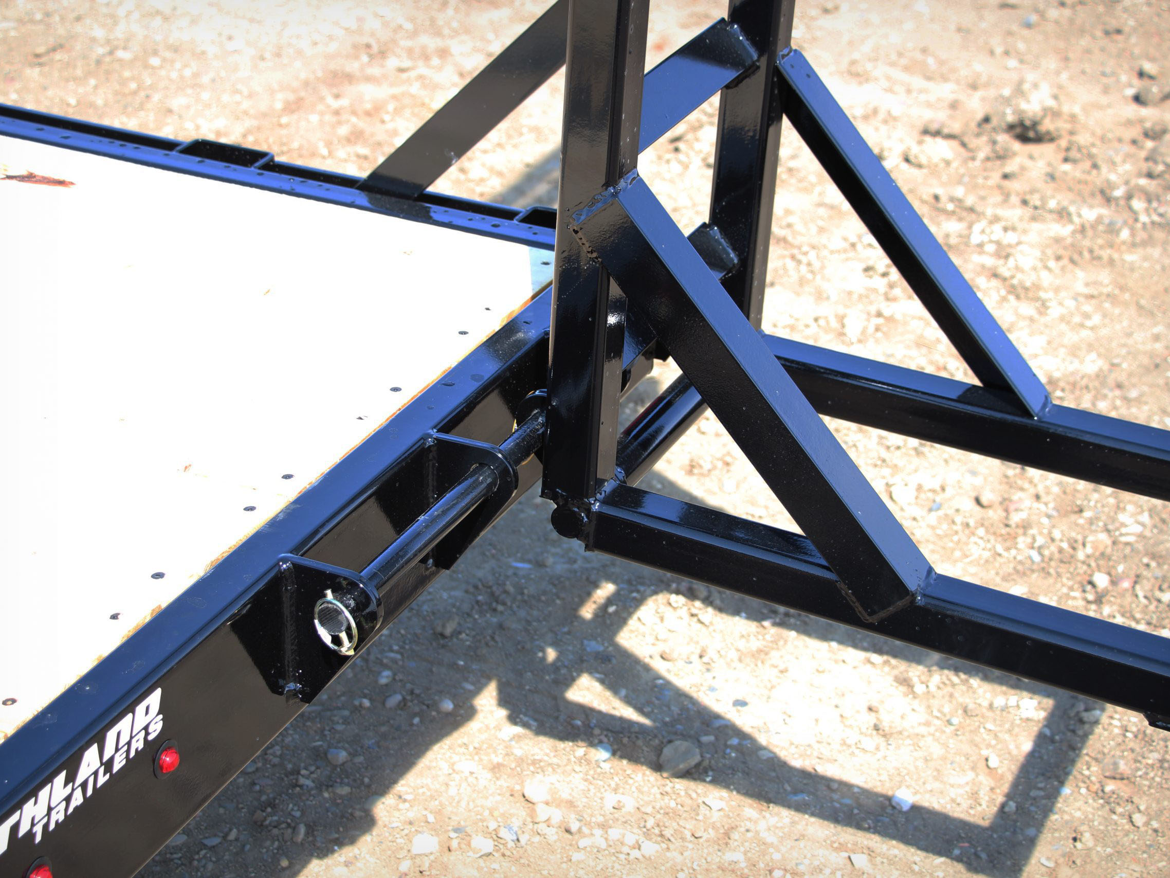 Southland 7 x 18 14K Straight Deck Equipment Trailer - Fold Up Ramps Southland Trailer 88302 LBAT7-18 BLK FUR