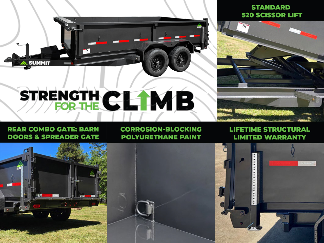 Summit 7x14 14K 41" High Side Dump Trailer - Cascade Summit Trailer CD714TA5-HS