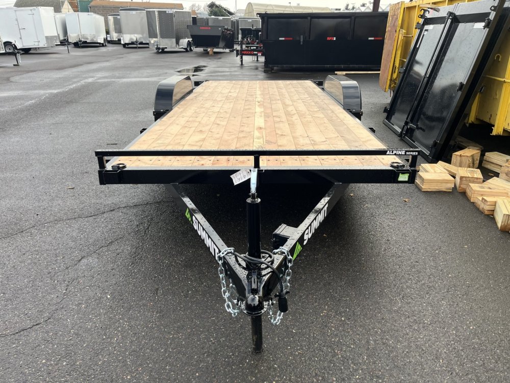 Summit 7x16 7K Flatdeck Car Hauler w/Removable Fenders - Alpine Summit Trailer A4FB716TA2-RF