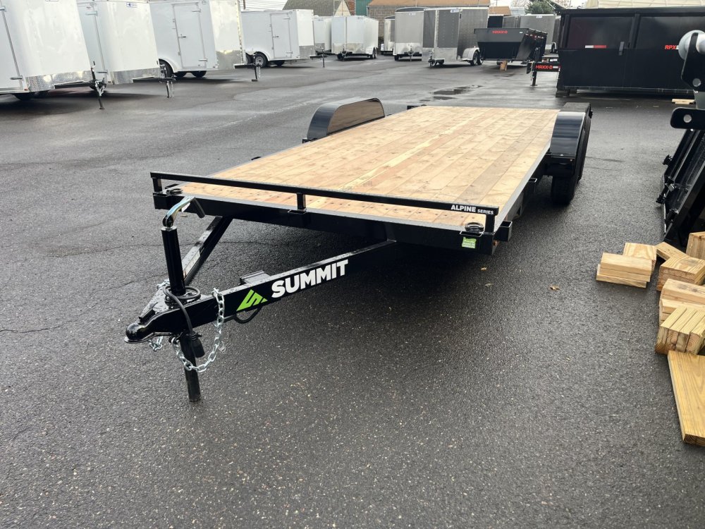 Summit 7x16 7K Flatdeck Car Hauler w/Removable Fenders - Alpine Summit Trailer A4FB716TA2-RF