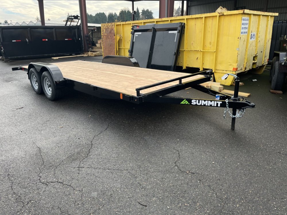 Summit 7x16 7K Flatdeck Car Hauler w/Removable Fenders - Alpine Summit Trailer A4FB716TA2-RF