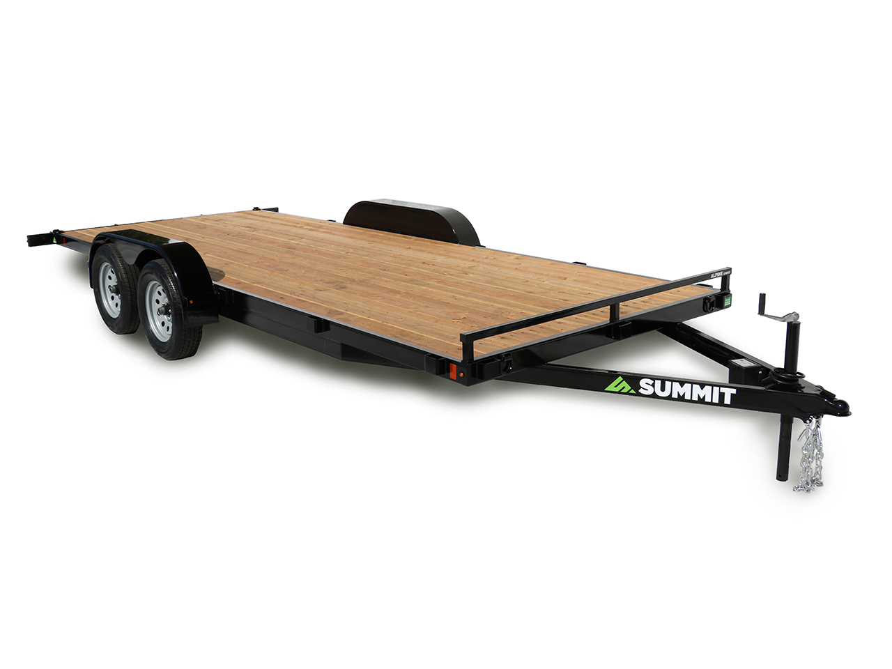 Summit 7x18 7K Flatdeck Car Hauler Trailer w/Removable Fenders - Alpine Summit Trailer A4FB718TA2-RF