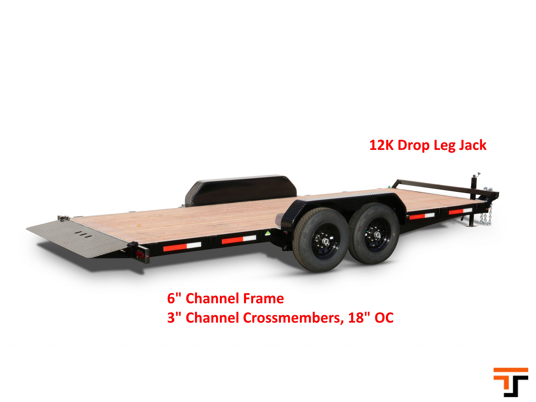 Summit 7x18  14K Full Tilt Deck Trailer - Cascade - Removable Fenders Summit Trailer C6TB718TA5-RF
