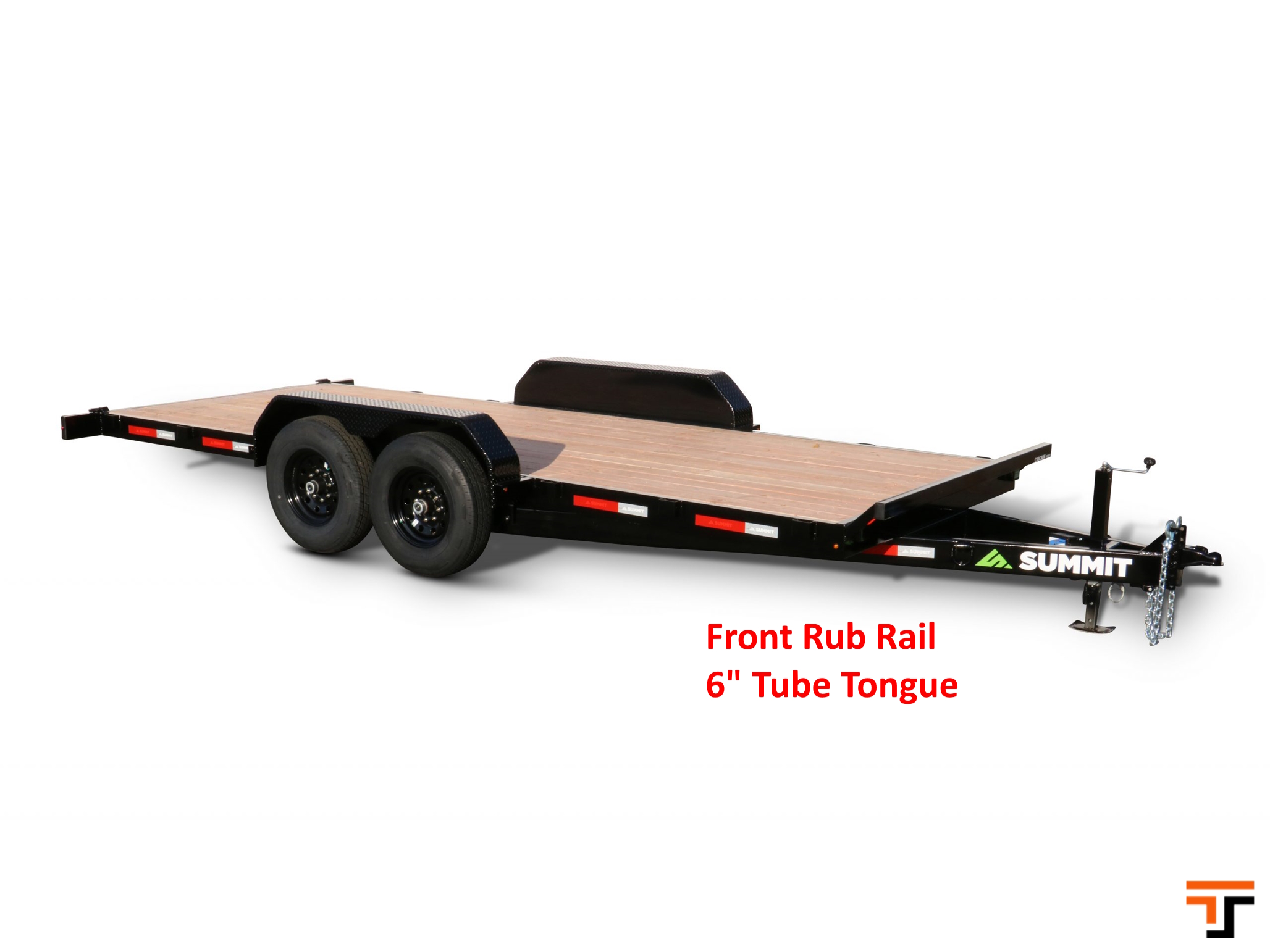 Summit 7x18  14K Full Tilt Deck Trailer - Cascade - Removable Fenders & Chain Tray Summit Trailer C6TB718TA5-CT2-RF