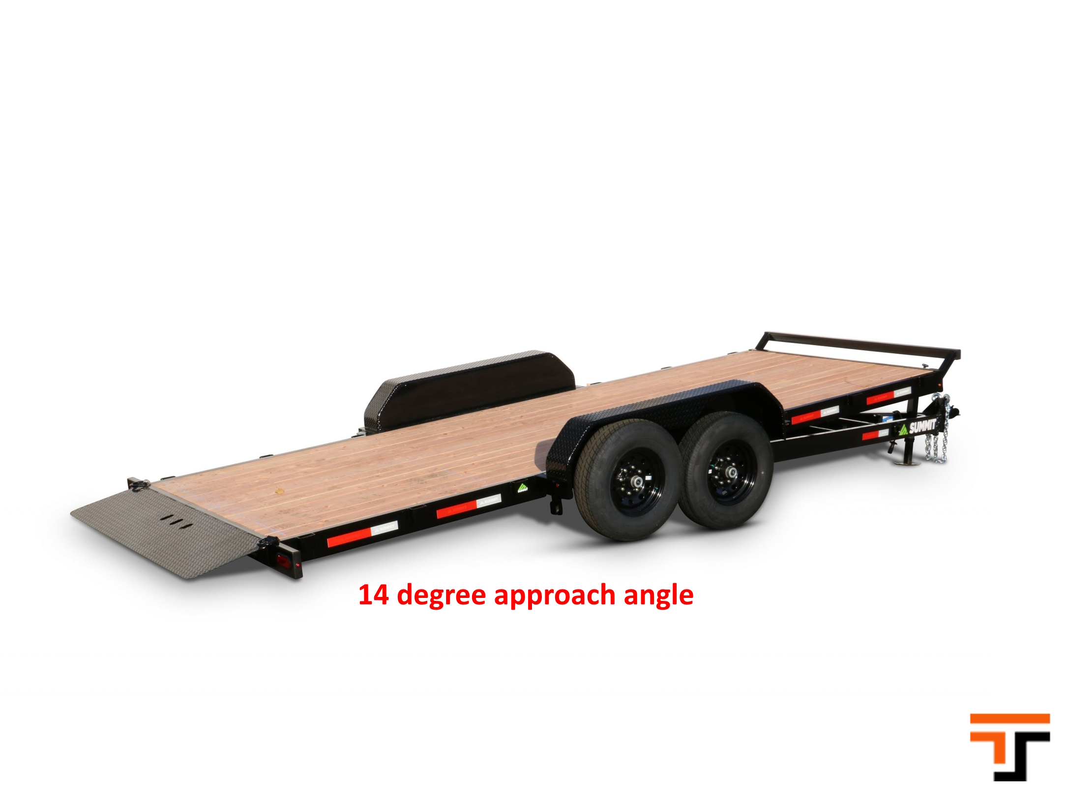 Summit 7x18  14K Full Tilt Deck Trailer - Cascade - Removable Fenders & Chain Tray Summit Trailer C6TB718TA5-CT2-RF