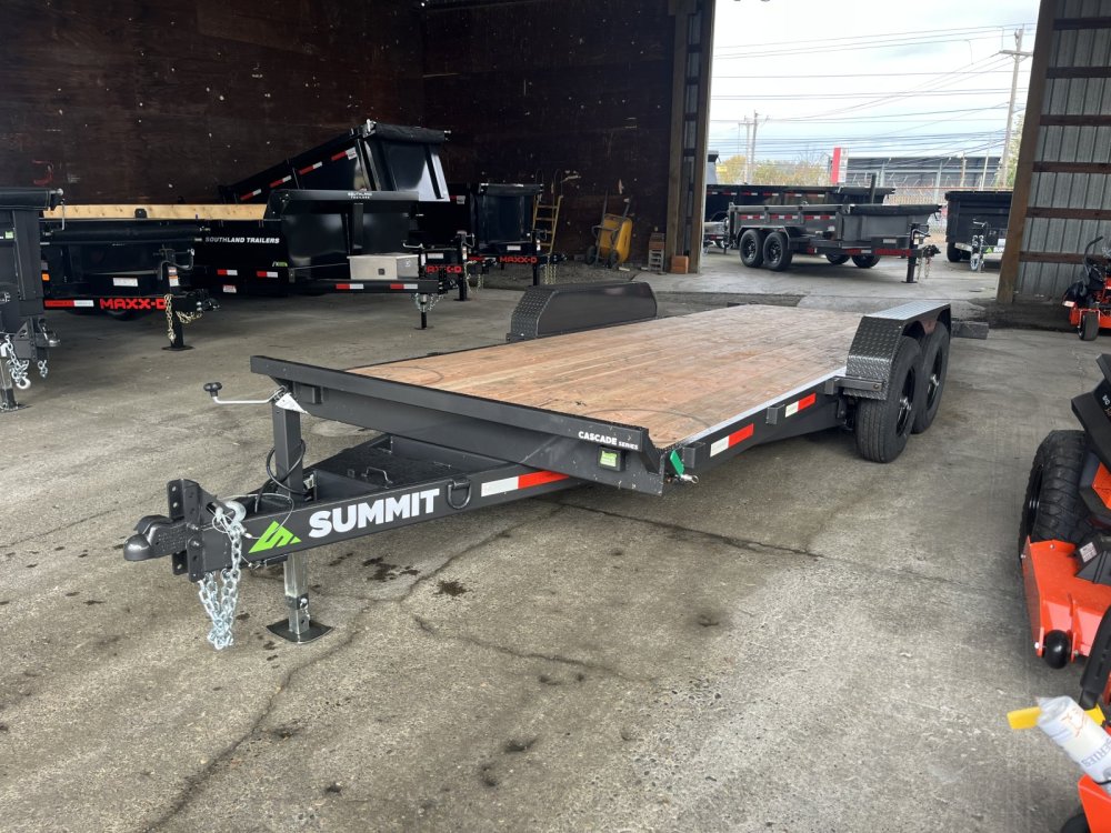 Summit 7x20 14K Full Tilt Deck Trailer - Cascade - Removable Fenders & Chain Tray Summit Trailer C6TB720TA5-CT2-RF