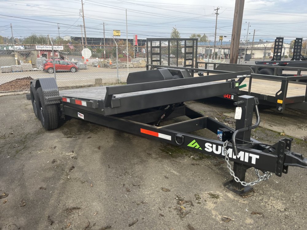 Summit 7x16  14K Full Tilt Deck Trailer w/Removable Fenders - Denali Pro Summit Trailer DPTB716TA5-CT2-RF